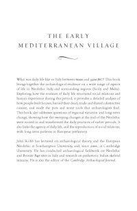 cover of the book The Early Mediterranean Village: Agency, Material Culture, and Social Change in Neolithic Italy