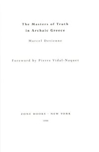 cover of the book The Masters of Truth in Archaic Greece