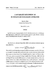 cover of the book A bivariate extension of Bleimann-Butzer-Hahn operator