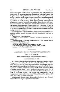 cover of the book Absolute X-Ray Wave-Length Measurements