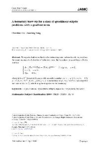 cover of the book A boundary blow-up for a class of quasilinear elliptic problems with a gradient term