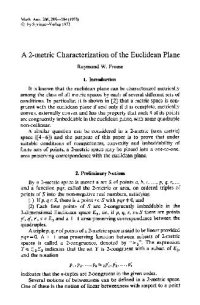 cover of the book A 2-metric characterization of the euclidean plane