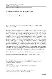 cover of the book A D-induced duality and its applications