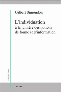 cover of the book L'individuation à la lumière des notions de forme et d'information