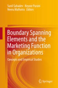 cover of the book Boundary Spanning Elements and the Marketing Function in Organizations: Concepts and Empirical Studies