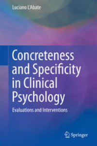 cover of the book Concreteness and Specificity in Clinical Psychology: Evaluations and Interventions