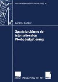 cover of the book Spezialprobleme der internationalen Werbebudgetierung