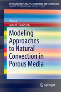 cover of the book Modeling Approaches to Natural Convection in Porous Media