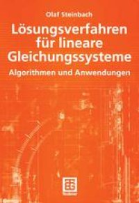 cover of the book Lösungsverfahren für lineare Gleichungssysteme: Algorithmen und Anwendungen