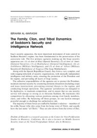 cover of the book The Family, Clan, and Tribal Dynamics of Saddam's Security and Intelligence Network