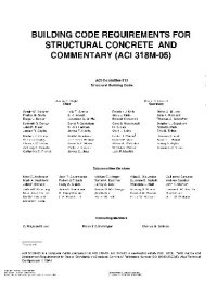 cover of the book Building Code Requirements for Structural Concrete and Commentary 