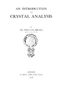 cover of the book An introduction to crystal analysis