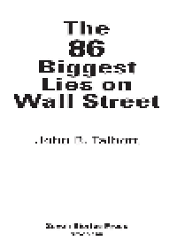 cover of the book The 86 Biggest Lies on Wall Street