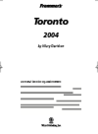 cover of the book Frommer's Toronto 2004. Frommer's Complete Series, Book 215