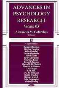 cover of the book Advances in psychology research. / Vol. 63