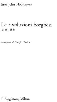 cover of the book Le rivoluzioni borghesi 1789-1848