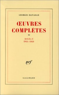 cover of the book Œuvres complètes, tome 11: Articles I 1944-1949