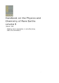 cover of the book Handbook on the Physics and Chemistry of Rare Earths