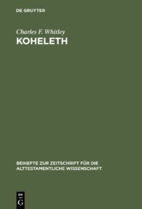 cover of the book Koheleth: His Language and Thought