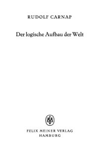 cover of the book Der logische Aufbau der Welt