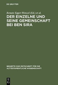 cover of the book Der Einzelne und seine Gemeinschaft bei Ben Sira