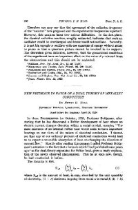cover of the book New Evidence in Favor of a Dual Theory of Metallic Conduction