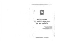 cover of the book Fundamentos del análisis complejo de una variable