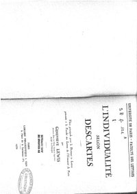 cover of the book L’individualité selon Descartes