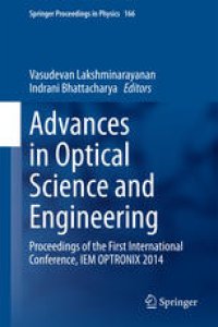 cover of the book Advances in Optical Science and Engineering: Proceedings of the First International Conference, IEM OPTRONIX 2014