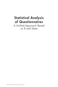 cover of the book Statistical analysis of questionnaires : A unified approach based on R and Stata