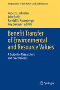 cover of the book Benefit Transfer of Environmental and Resource Values: A Guide for Researchers and Practitioners