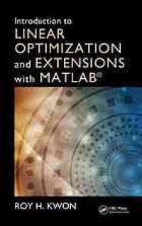 cover of the book Introduction to linear optimization and extensions with MATLAB