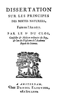 cover of the book Dissertation sur les principes des mixtes naturels : faite en l'an 1677