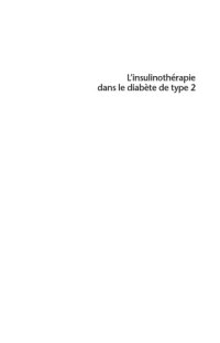 cover of the book L'insulinothérapie dans le diabète de type 2