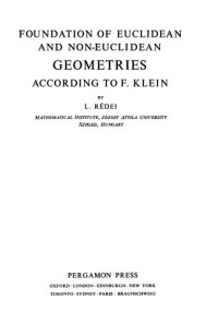 cover of the book Foundation of Euclidean and Non-Euclidean Geometries according to F. Klein