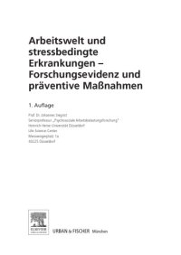 cover of the book Arbeitswelt und stressbedingte Erkrankungen : Forschungsevidenz und Prävention stressbedingter Erkrankungen