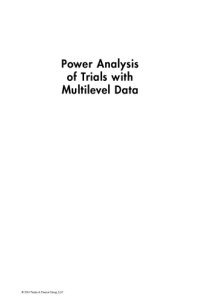 cover of the book Power analysis of trials with multilevel data