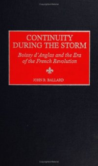 cover of the book Continuity during the Storm: Boissy d'Anglas and the Era of the French Revolution