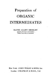 cover of the book Preparation of organic intermediates