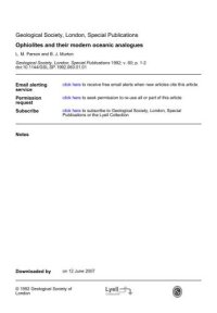 cover of the book Ophiolites and their Modern Oceanic Analogues