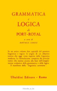 cover of the book Grammatica e Logica di Port-Royal