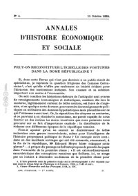 cover of the book Annales d’histoire économique et sociale - Revue trimestrielle - Tome IV - Annee 1929