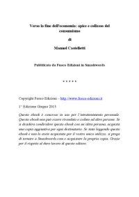 cover of the book Verso la fine dell'economia: Apice e collasso del consumismo