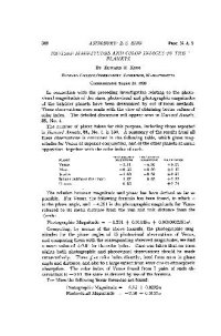 cover of the book Revised Magnitudes and Color Indices of the Planets