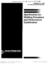 cover of the book Standard for Welding Procedure and Performance Qualification