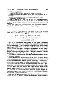 cover of the book The Crystal Structures of the Alkaline Earth Metals