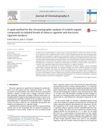 cover of the book A rapid method for the chromatographic analysis of volatile organiccompounds in exhaled breath of tobacco cigarette and electroniccigarette smokers