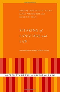 cover of the book Speaking of Language and Law: Conversations on the Work of Peter Tiersma