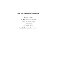 cover of the book Tools and Techniques in Modal Logic