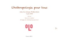 cover of the book L'anthropologie pour tous (actes du colloque d'Aubervilliers, 6 juin 2016)